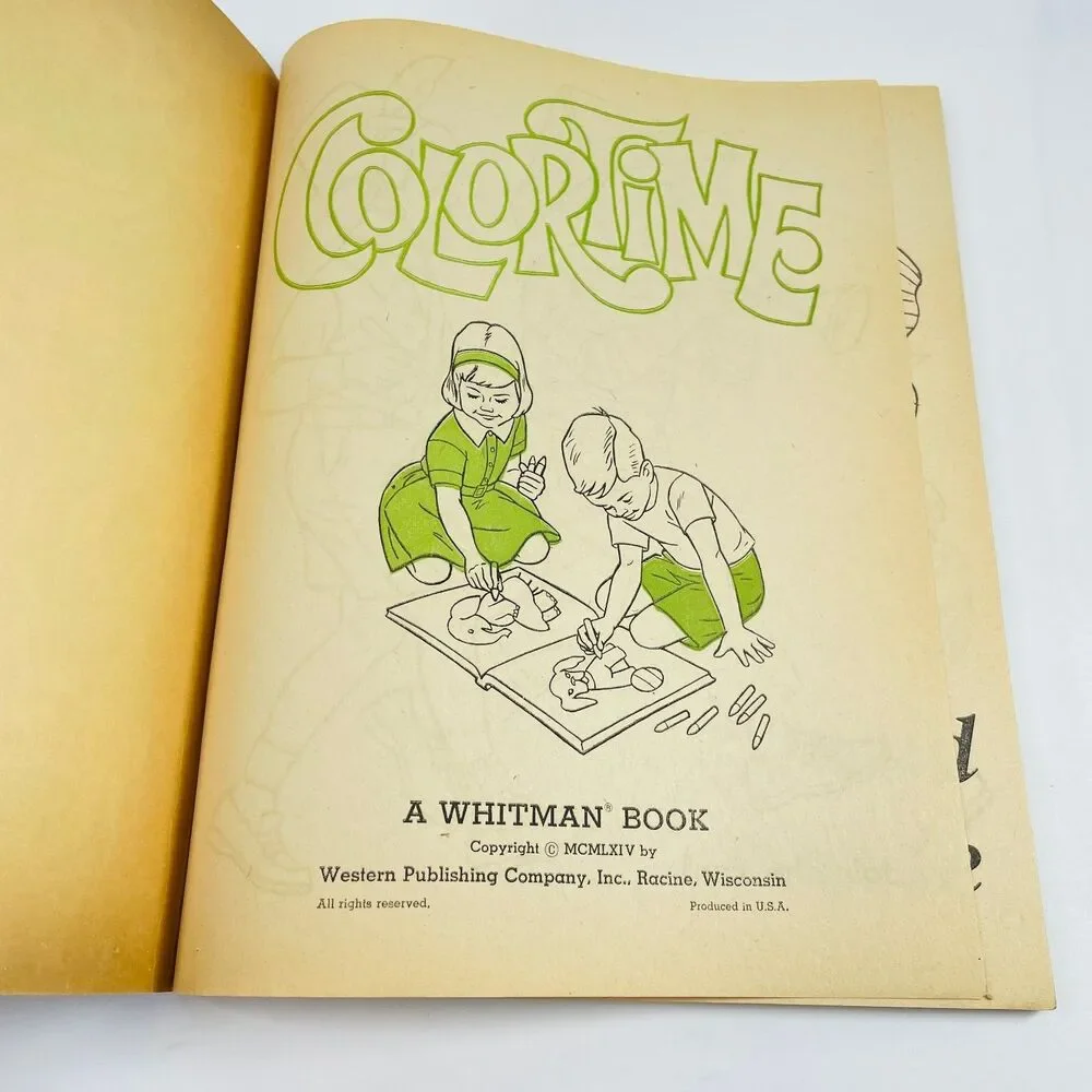 Color Time 1964 Vintage Coloring Book Easter Bunny Whitman 1120 Unused Uncolored